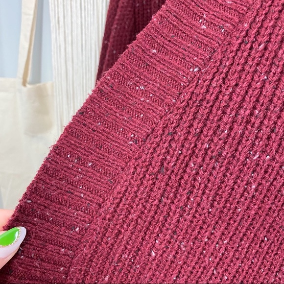 CJ Banks Lace Up Back Heathered Maroon Knit Sweater Cardigan Size 1X - Picture 6 of 11